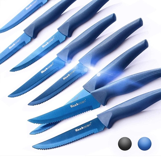 Wanbasion Blue 8-Piece Steak Knife Set