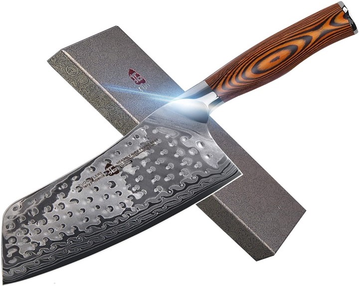 TUO Cutlery Damascus Steel Chinese Chef’s Cleaver for Vegetables and Meat