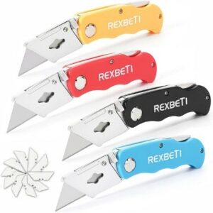 REXBETI 4-Pack Folding Utility Knife